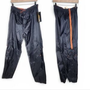 Vintage Swishy Nylon Windbreaker Lined Rave Track Pants in Navy by Online Size L
